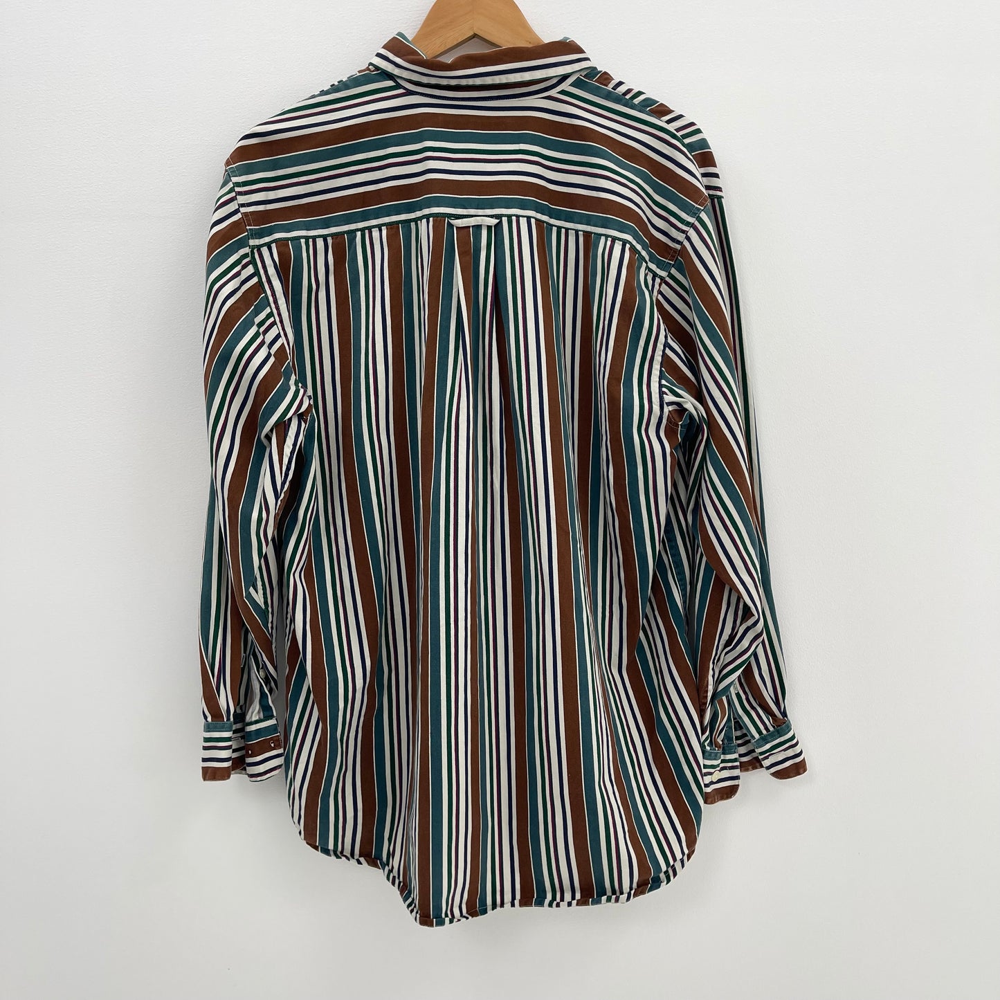 VINTAGE STRIPE THICK COTTON LONG SLEEVE BUTTON UP