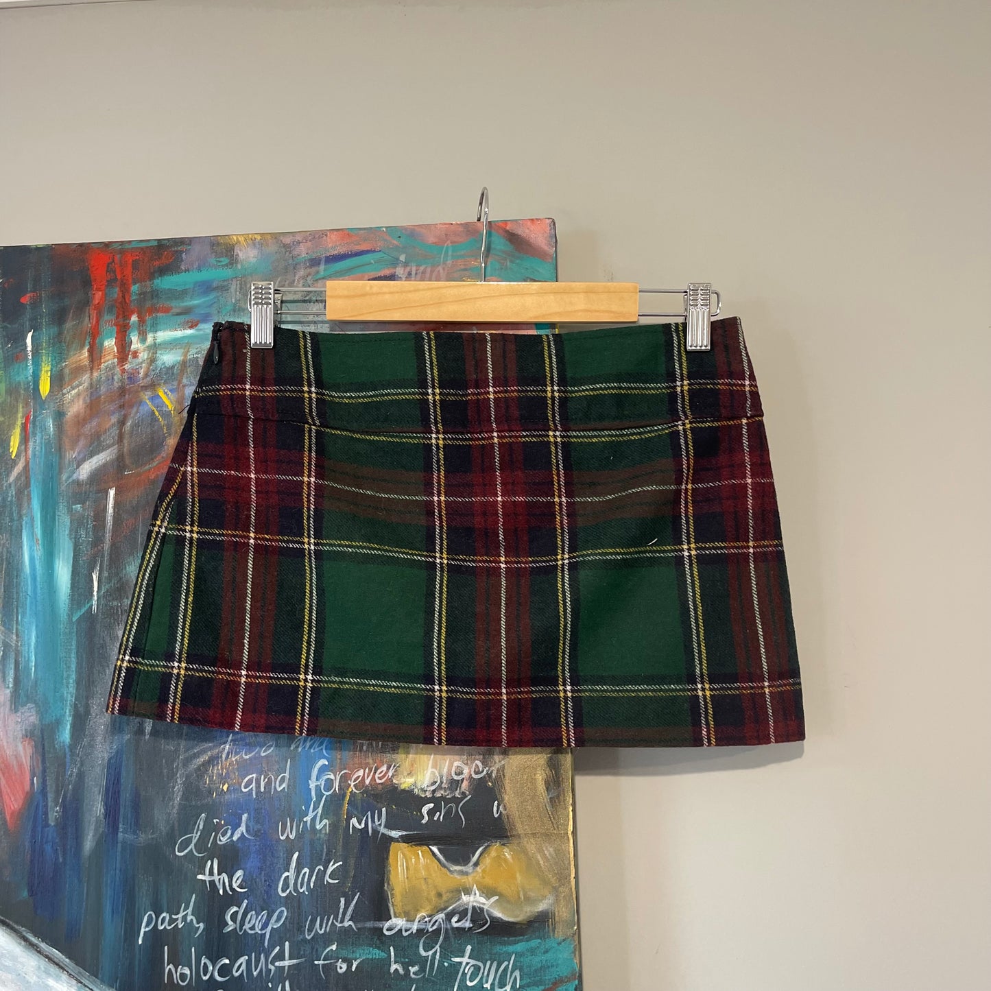 VINTAGE Y2K ABERCROMBIE & FITCH ICONIC MICRO MINI WOOL PLAID SKIRT