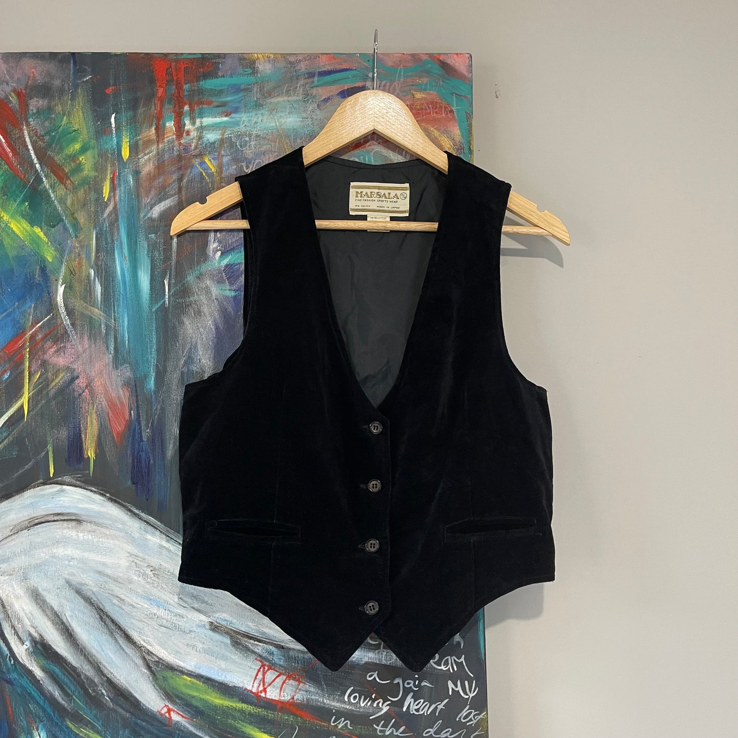 VINTAGE 70s VELVET GILET VEST