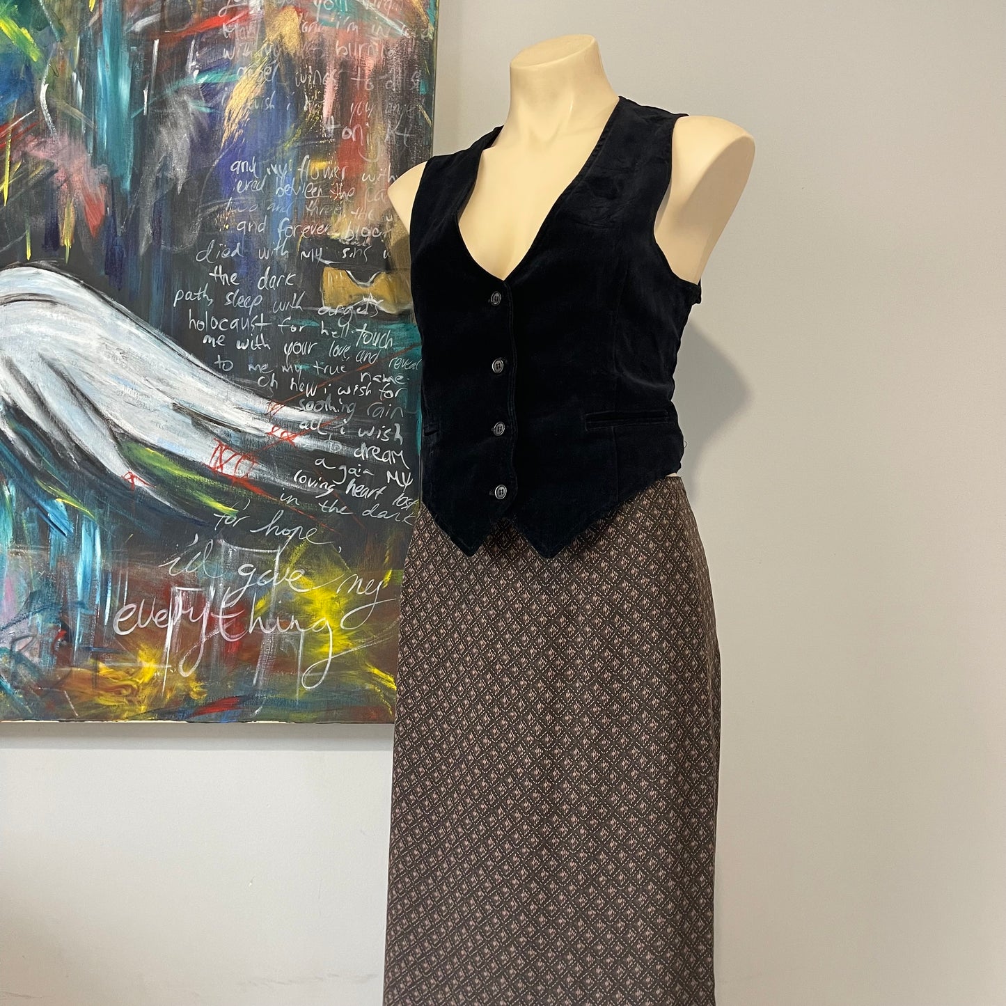 VINTAGE 70s VELVET GILET VEST