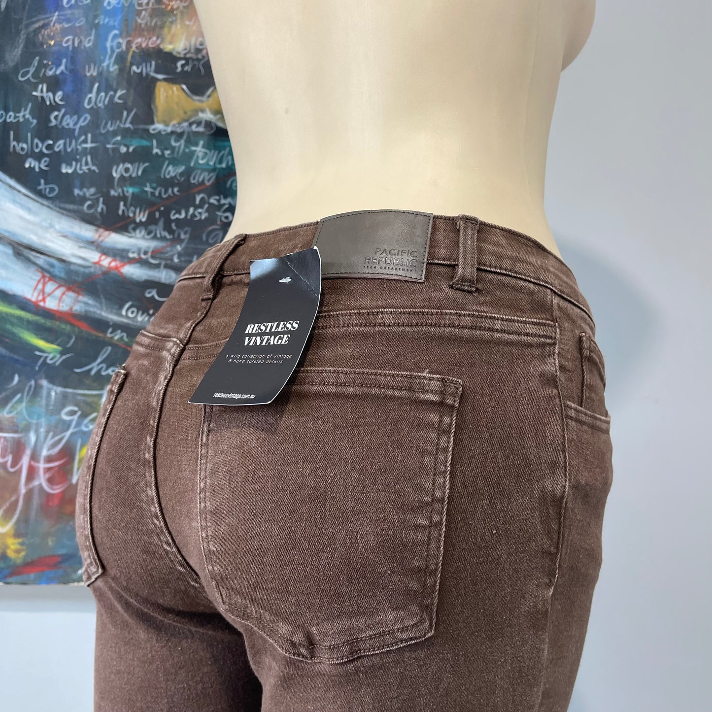 VINTAGE Y2K KICK FLARE BROWN MIDRISE JEANS