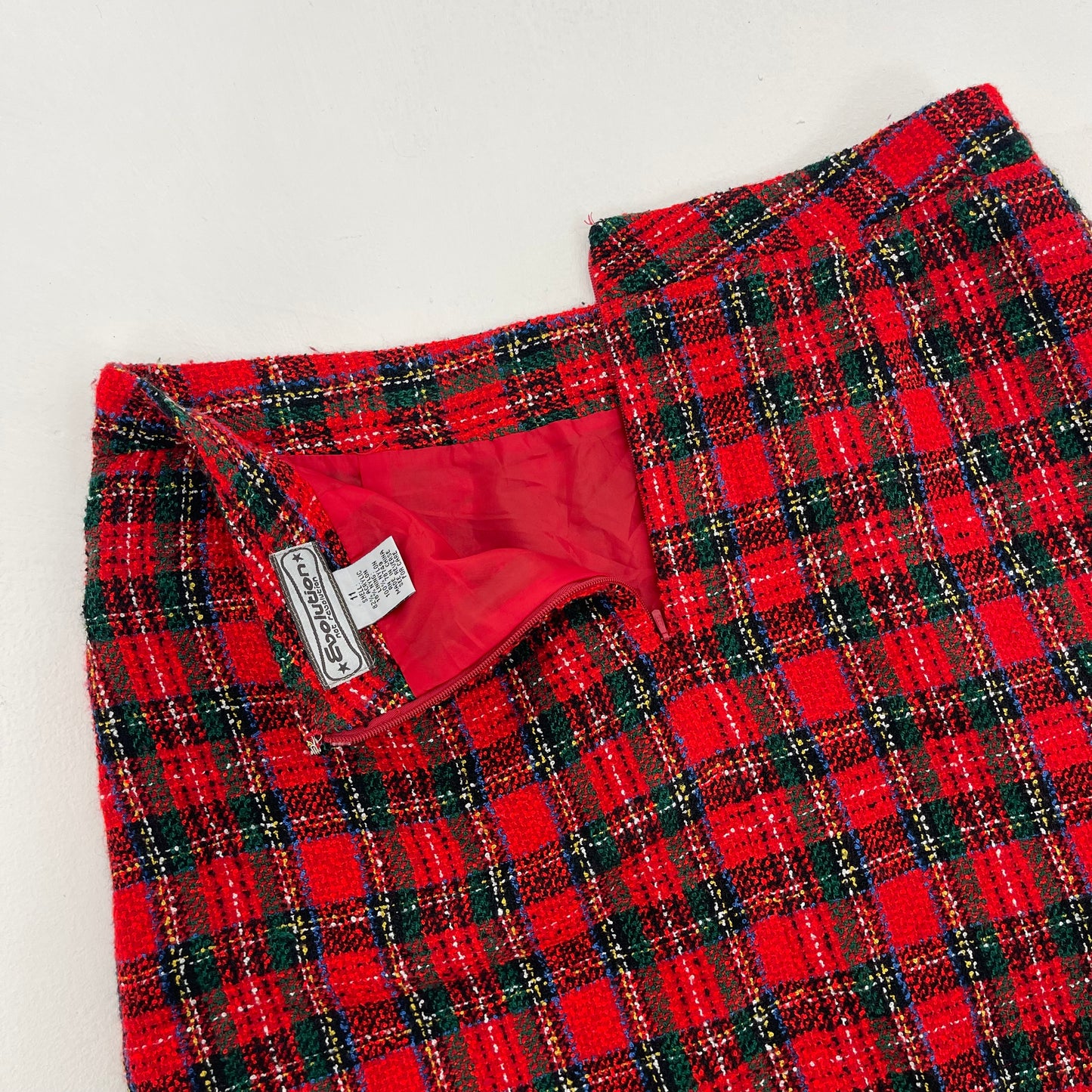 VINTAGE Y2K RED TARTAN MINI SKIRT