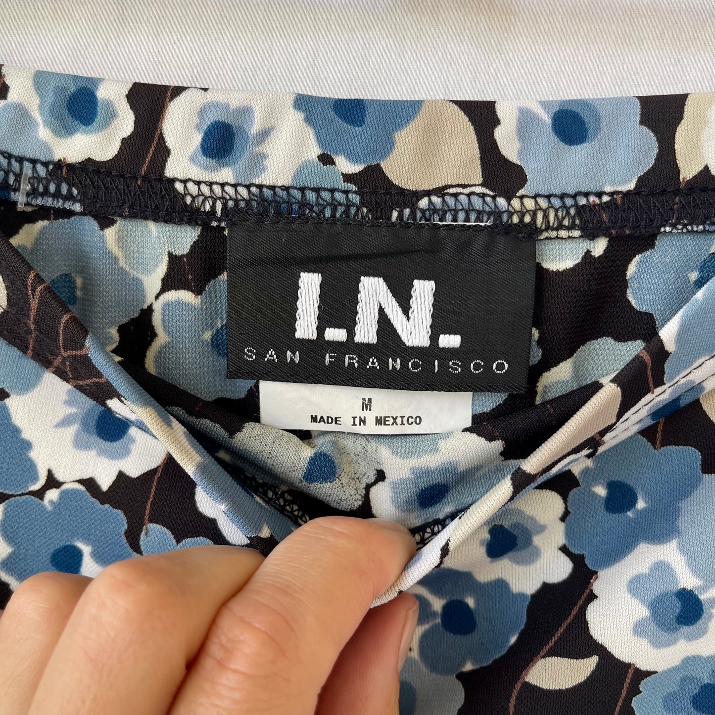 VINTAGE Y2K BLACK BLUE FLORAL HIGHWAIST SIDE SPLIT MINI SKIRT