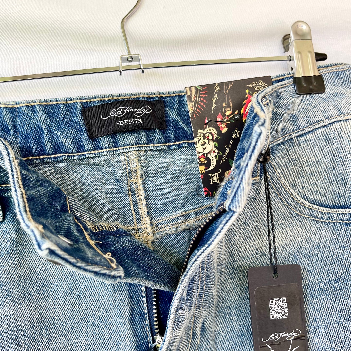 DEADSTOCK ED HARDY SACRED HEART SKULL MINI SKIRT