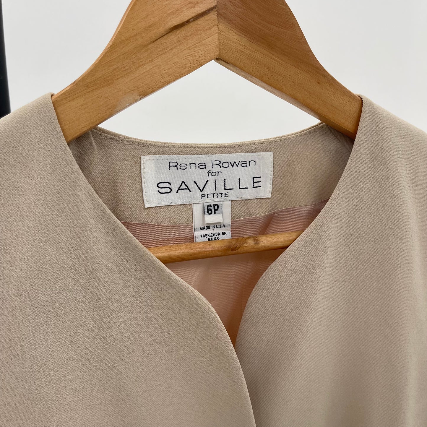 VINTAGE 80s BEIGE BUTTON BLOUSE VEST