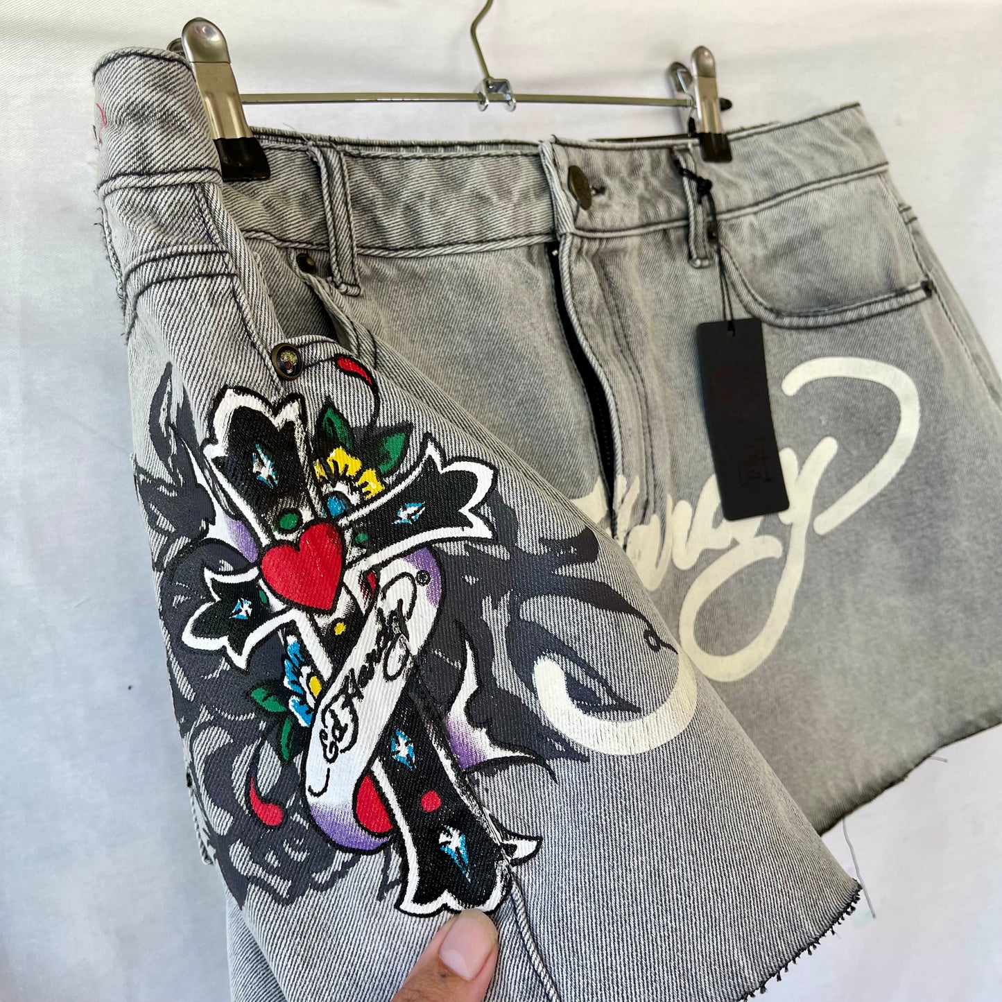 DEADSTOCK ED HARDY XL CROSS MINI SKIRT