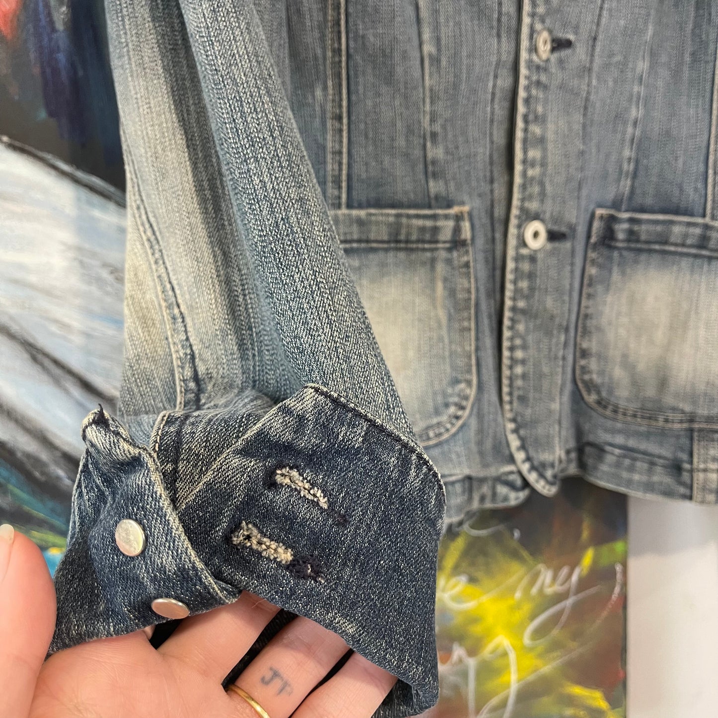 VINTAGE Y2K DENIM BLAZER STYLE JACKET