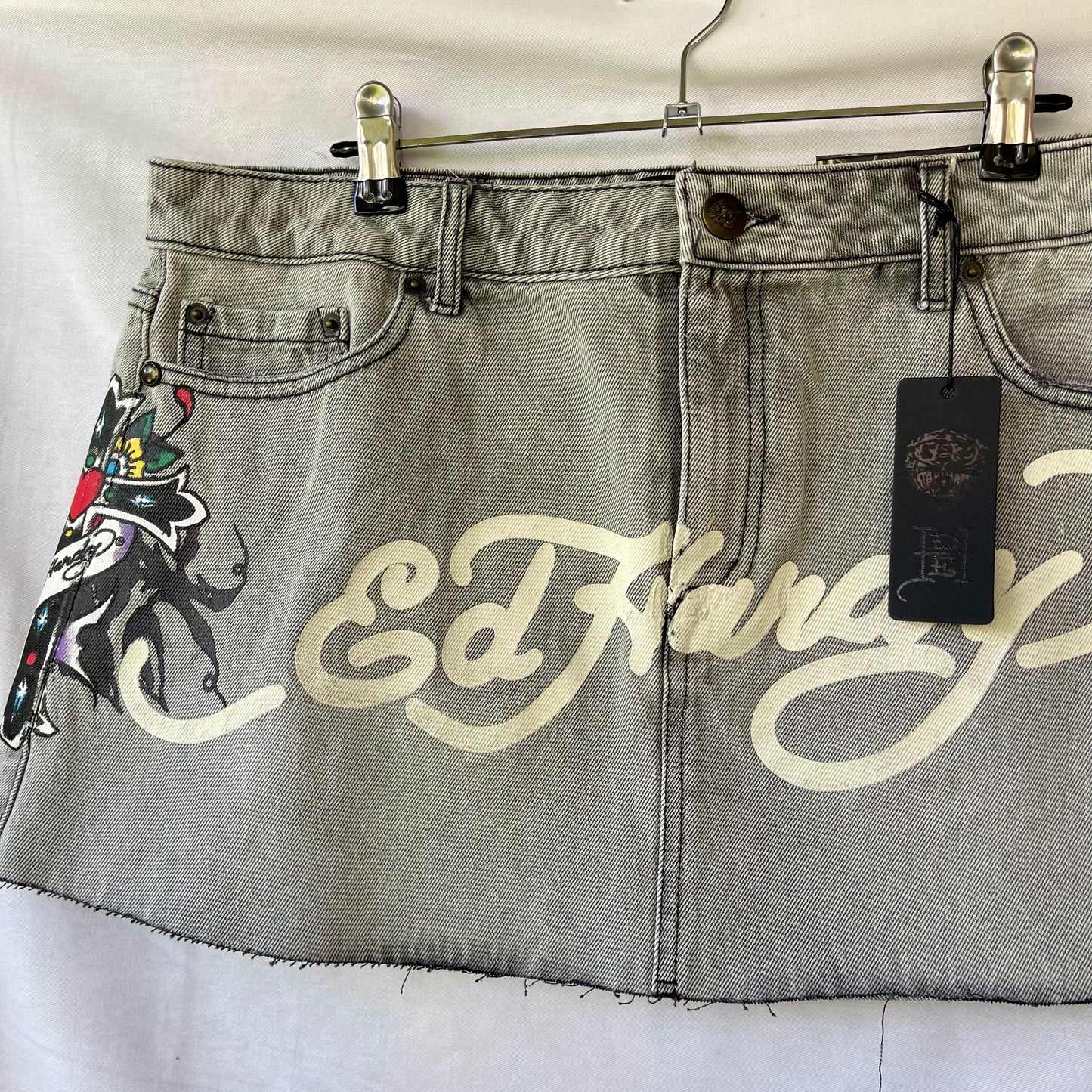 DEADSTOCK ED HARDY XL CROSS MINI SKIRT