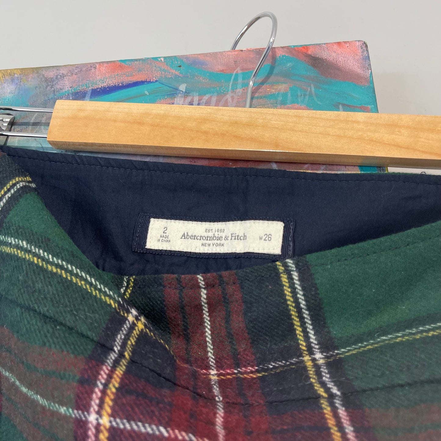 VINTAGE Y2K ABERCROMBIE & FITCH ICONIC MICRO MINI WOOL PLAID SKIRT