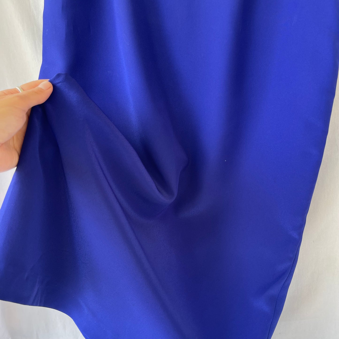 VINTAGE 80S COBALT BLUE STRAIGHT SKIRT LONG MIDI