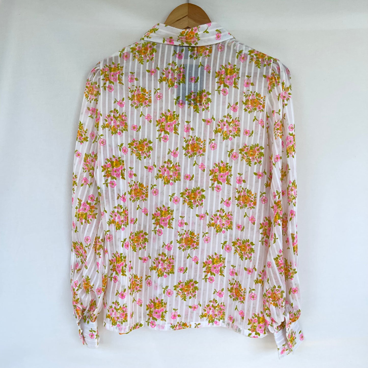 VINTAGE 1970s FLORAL LONG SLEEVE BUTTON UP BLOUSE