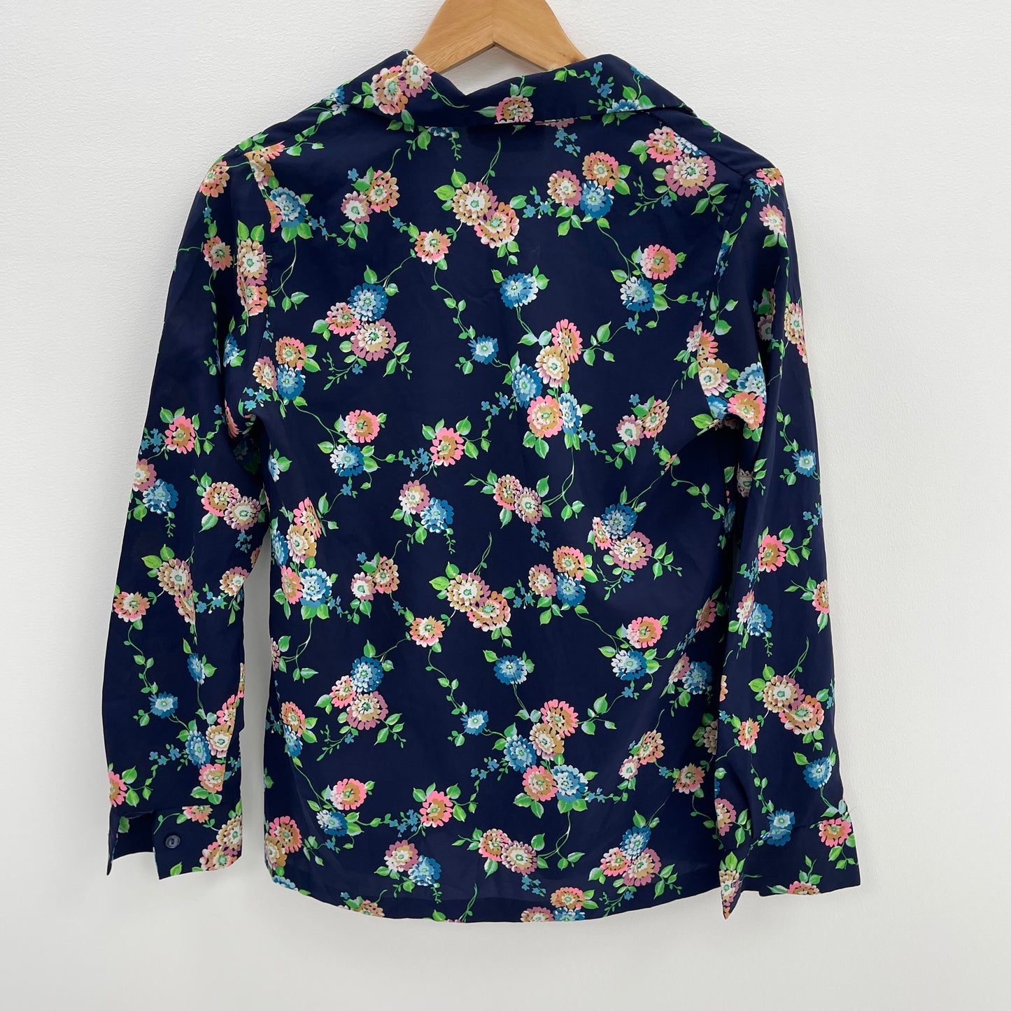 VINTAGE 70s FLORAL LONG SLEEVE BLOUSE