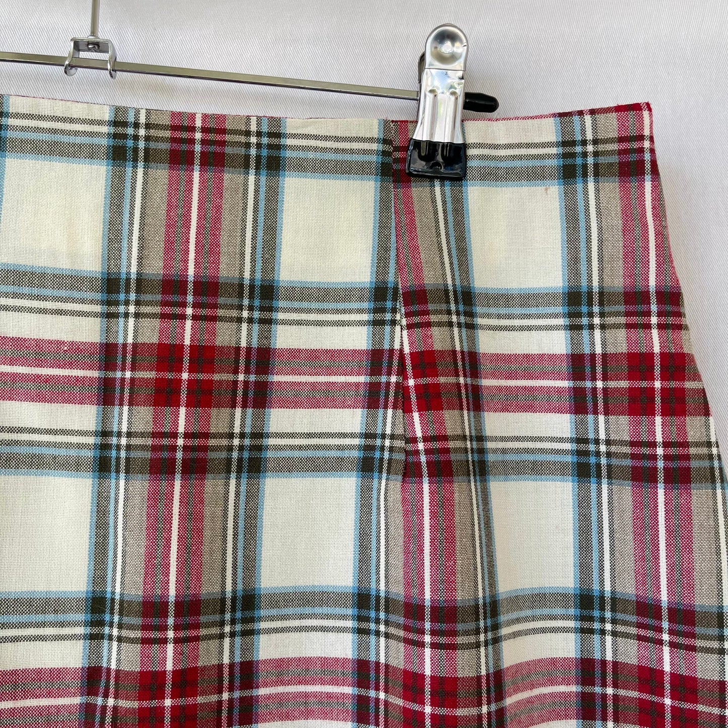 VINTAGE 80S PLAID HIGHWAIST STRAIGHT MINI SKIRT