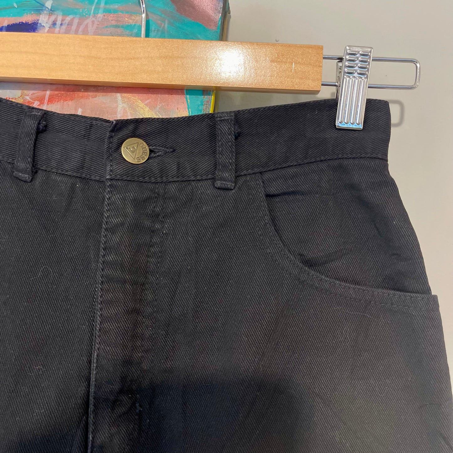 VINTAGE 80s GEORGES MARCIANO FOR GUESS BLACK HIGHWAIST MINISKIRT