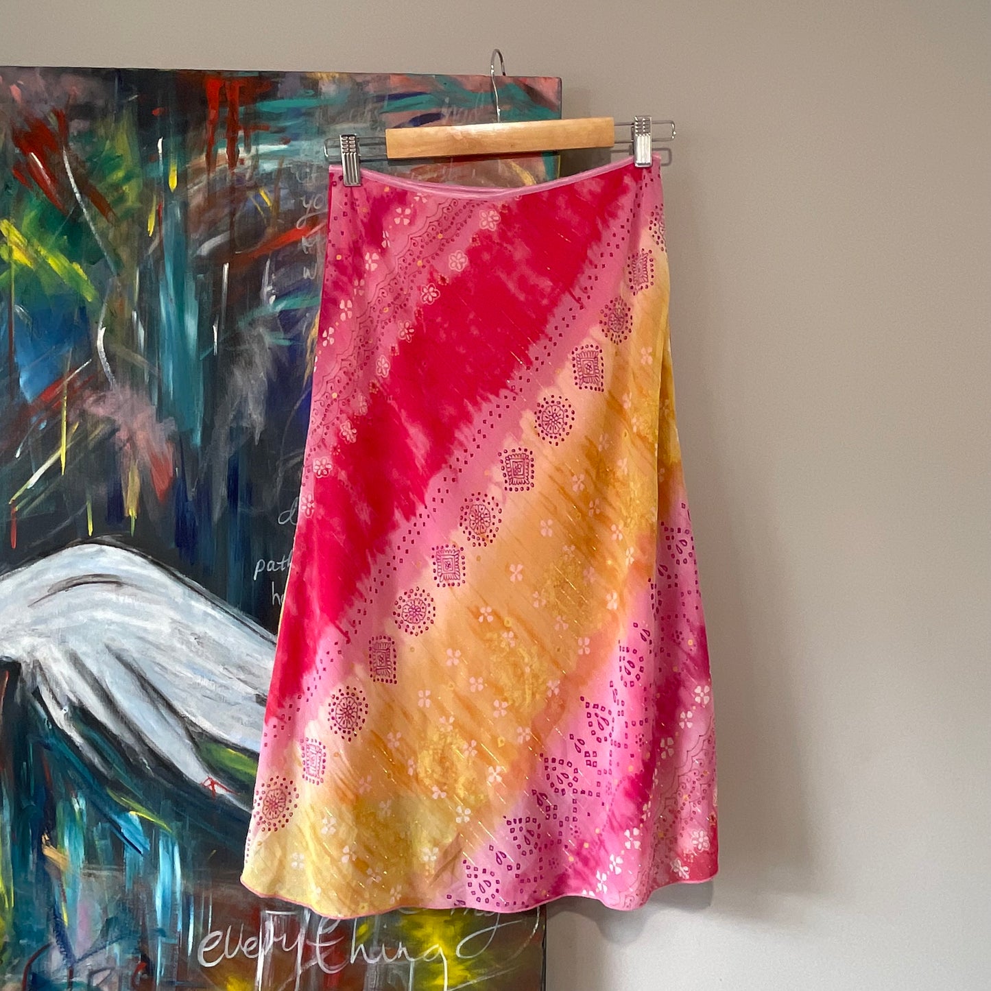VINTAGE 90s LOWRISE PINK WIMSY MIDI SKIRT