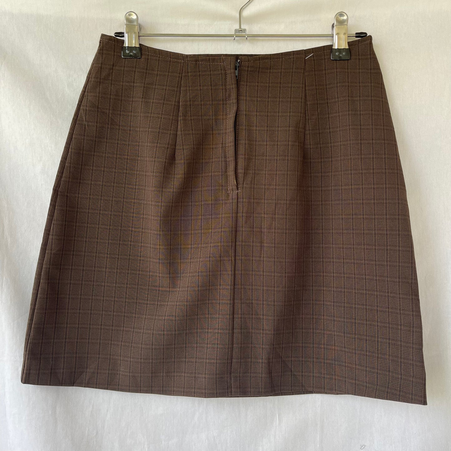 VINTAGE 80S TEXTURED BROWN MINI SKIRT
