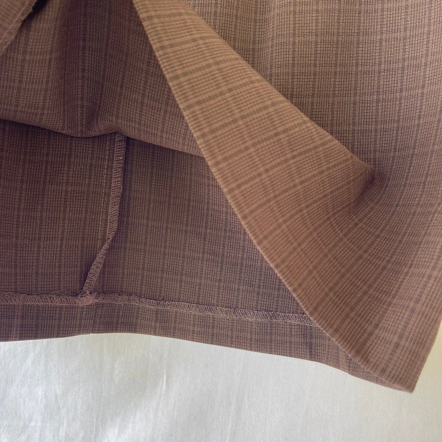 VINTAGE 80S TEXTURED BROWN MINI SKIRT