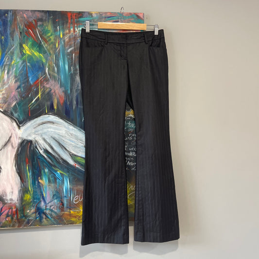 VINTAGE 90s METALIC BLACK KICKFLARE TROUSERS
