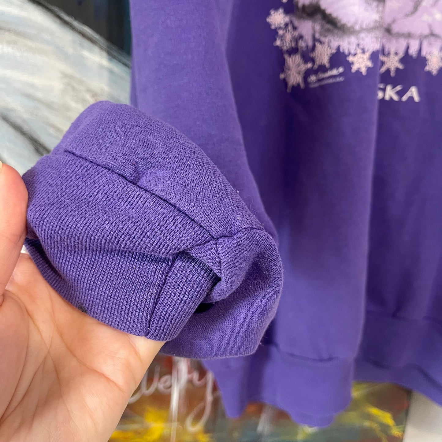 VINTAGE 90s PURPLE POLAR BEAR SWEATER JUMPER