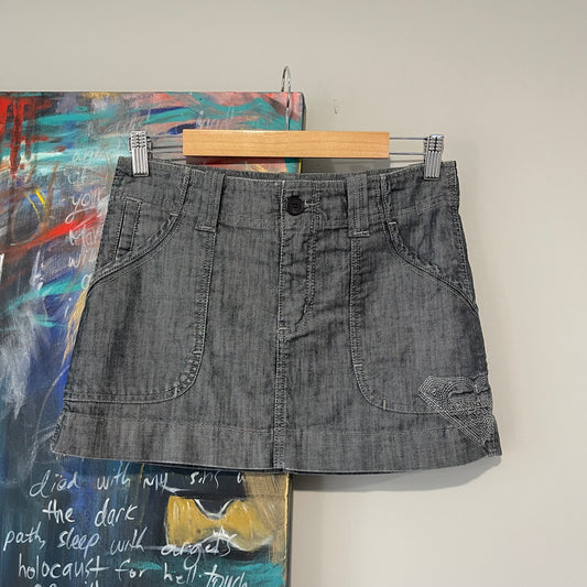 VINTAGE Y2K ROXY ICONIC DENIM MINI SKIRT