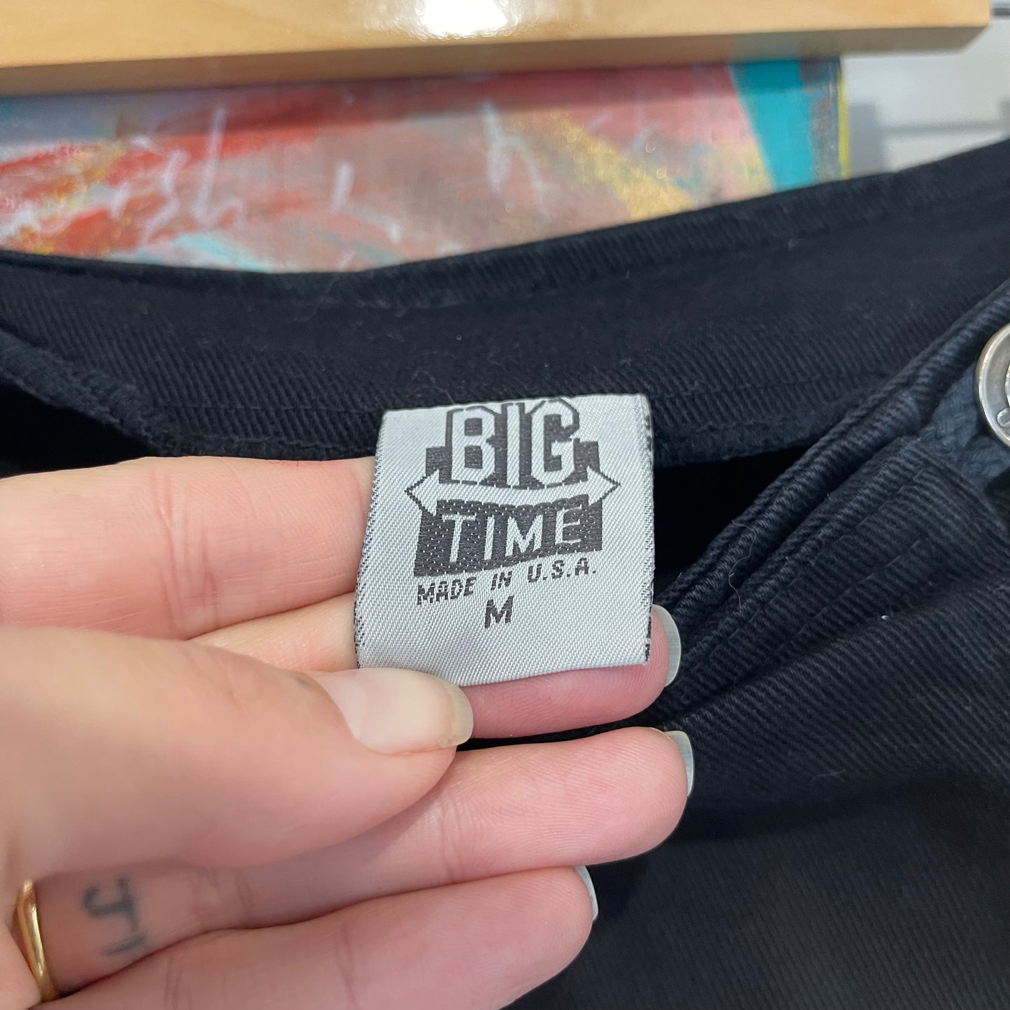 VINTAGE 90s BLACK DENIM SKORT