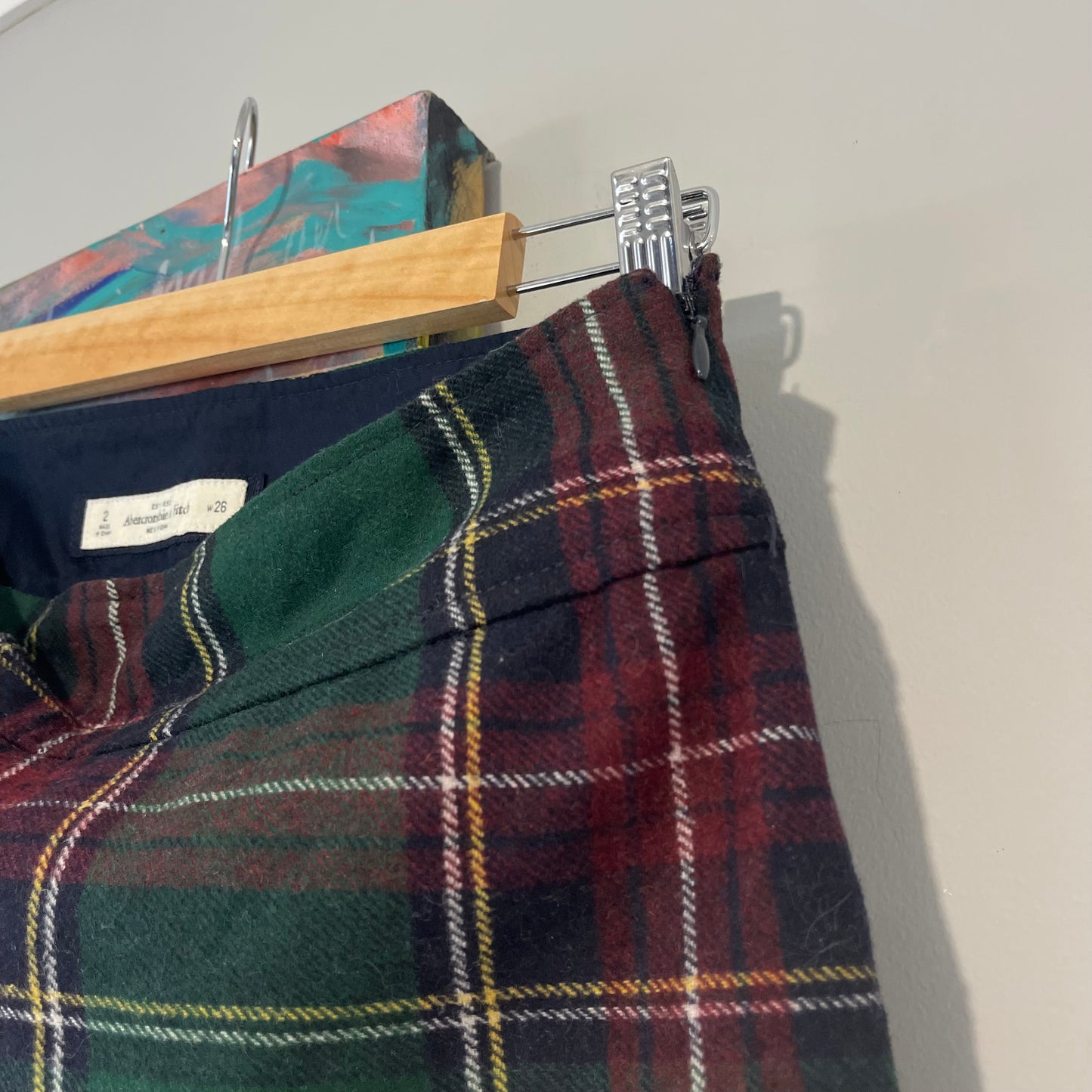 VINTAGE Y2K ABERCROMBIE & FITCH  ICONIC MICRO MINI WOOL PLAID SKIRT