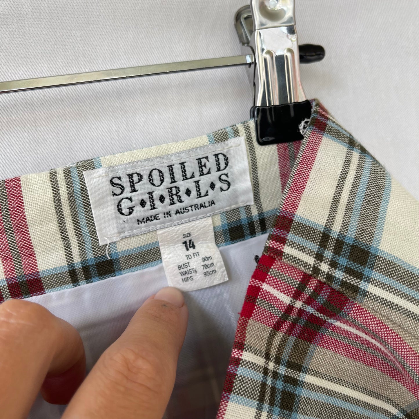 VINTAGE 80S PLAID HIGHWAIST STRAIGHT MINI SKIRT