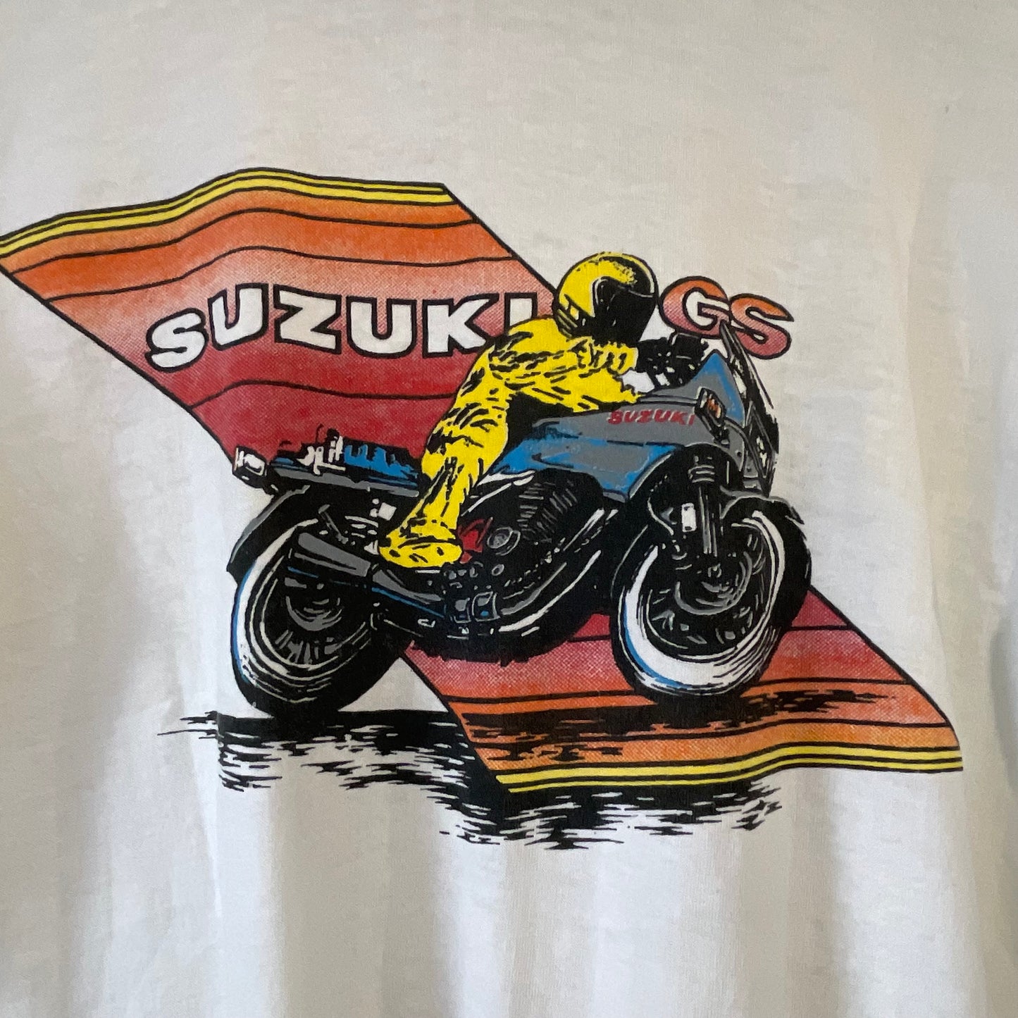 VINTAGE 80s SUZUKI GS WHITE BOXY TSHIRT