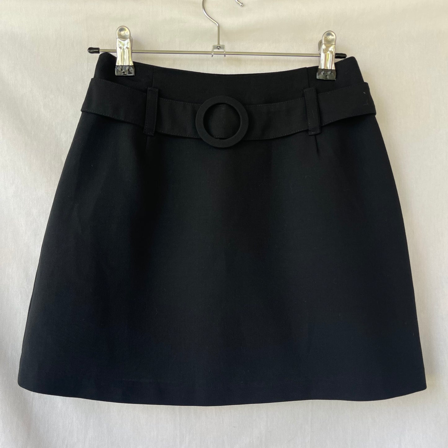 VINTAGE 90S BLACK BELT DETAIL MINI SKIRT