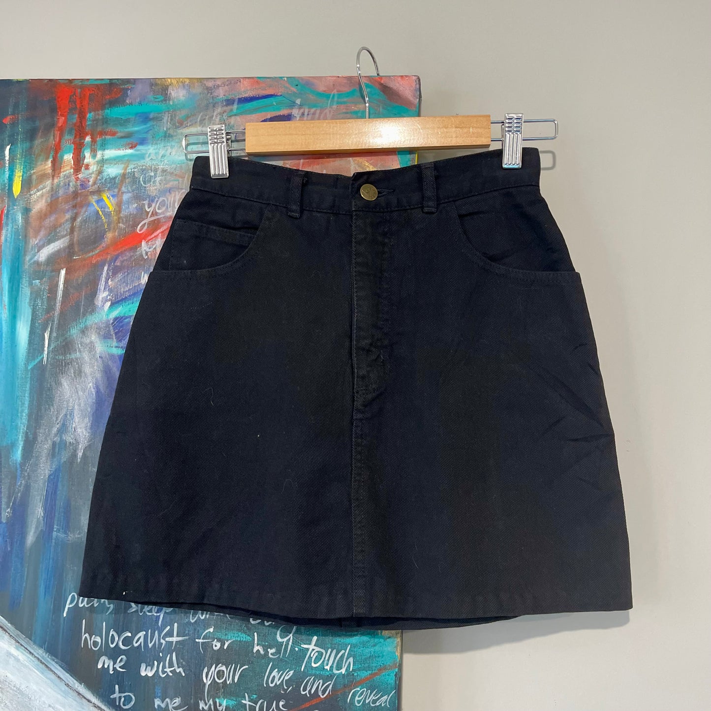 VINTAGE 80s GEORGES MARCIANO FOR GUESS BLACK HIGHWAIST MINISKIRT