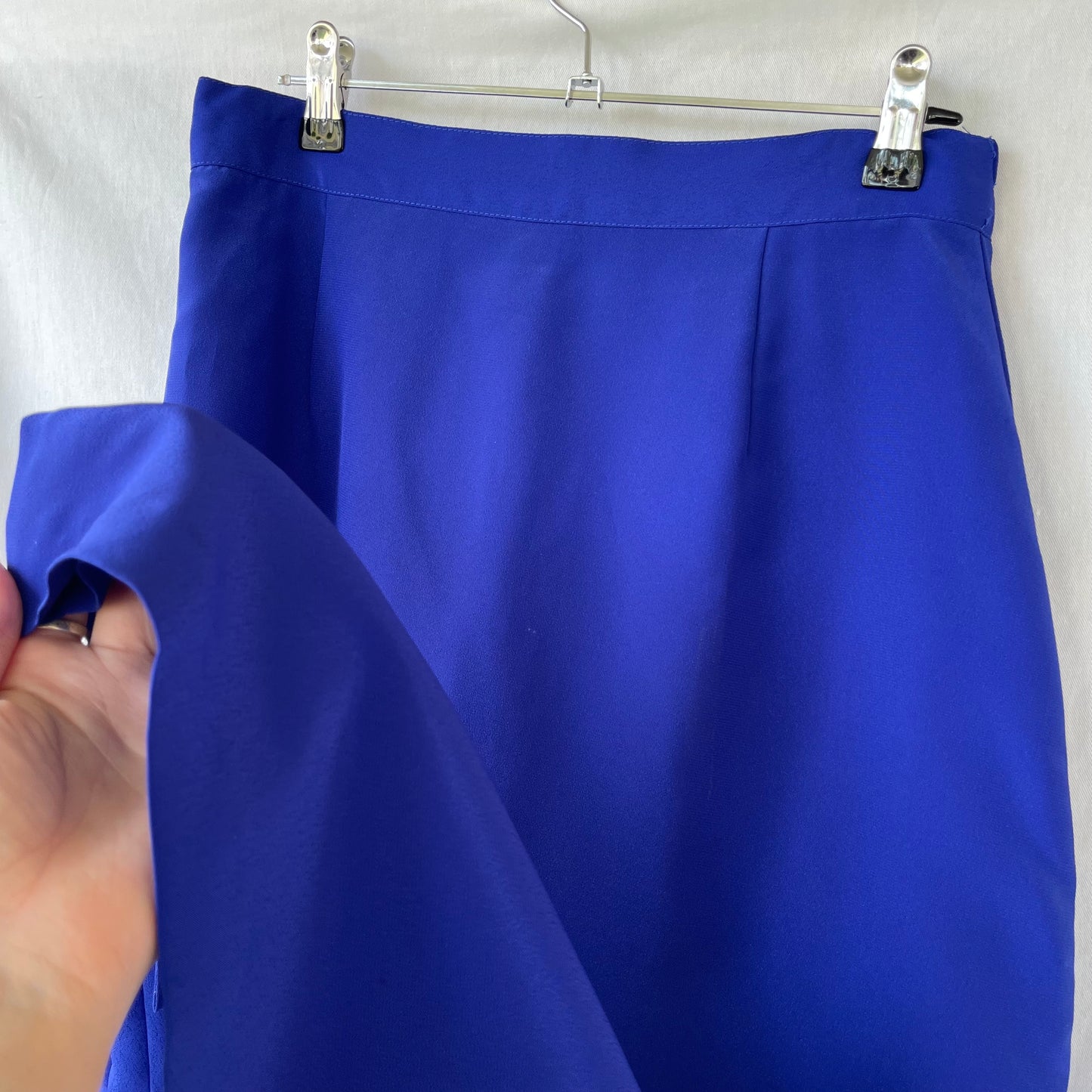 VINTAGE 80S COBALT BLUE STRAIGHT SKIRT LONG MIDI