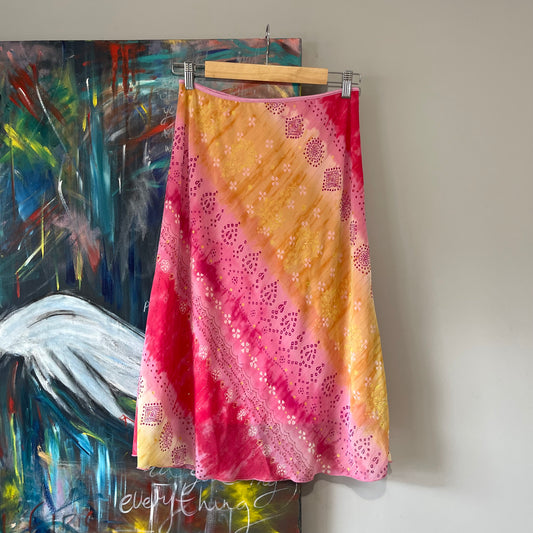 VINTAGE 90s LOWRISE PINK WIMSY MIDI SKIRT