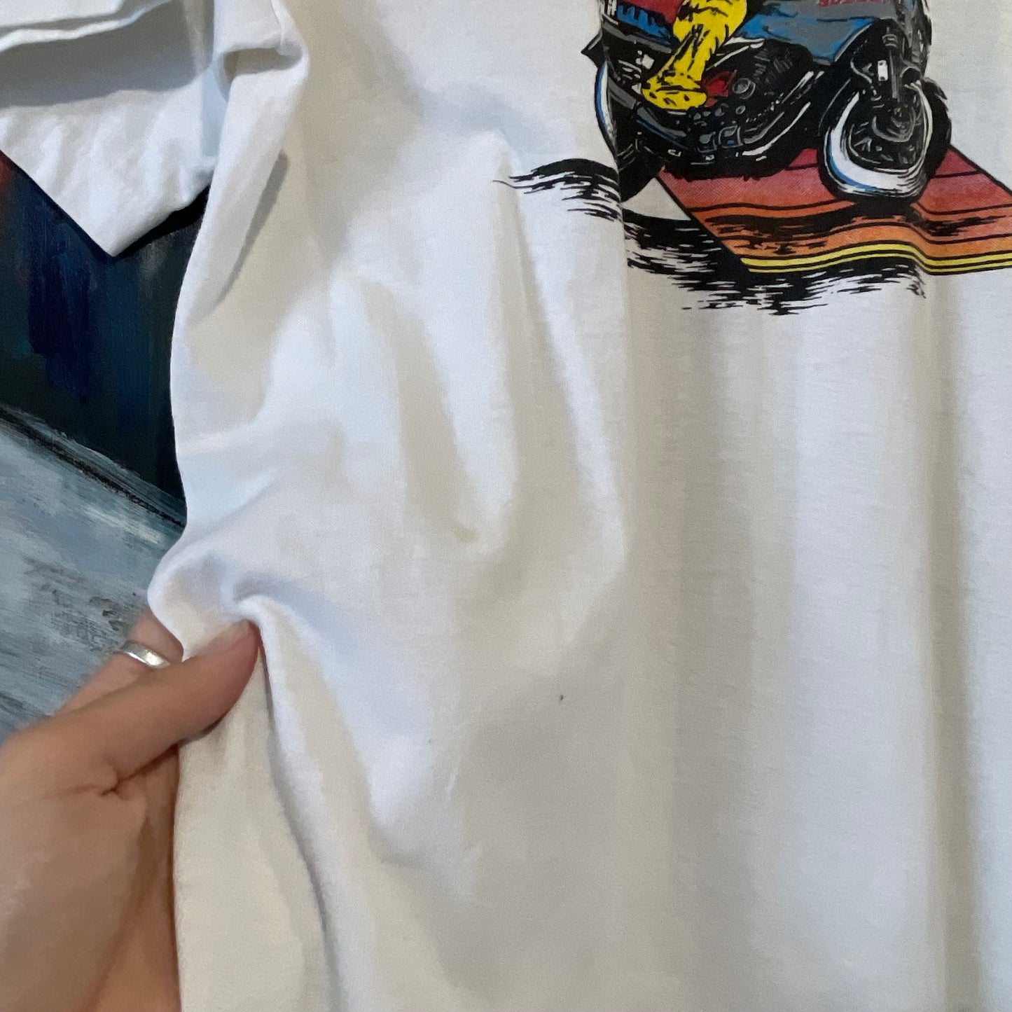 VINTAGE 80s SUZUKI GS WHITE BOXY TSHIRT