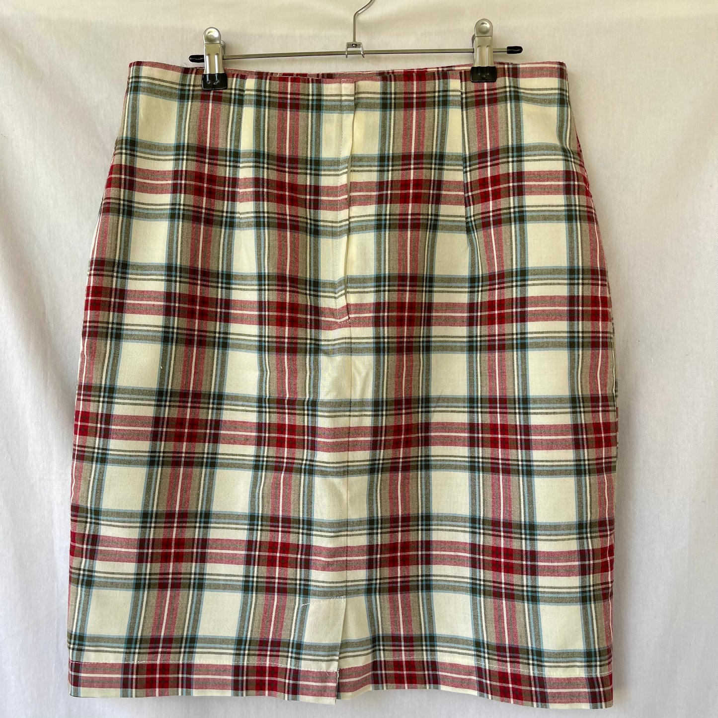 VINTAGE 80S PLAID HIGHWAIST STRAIGHT MINI SKIRT