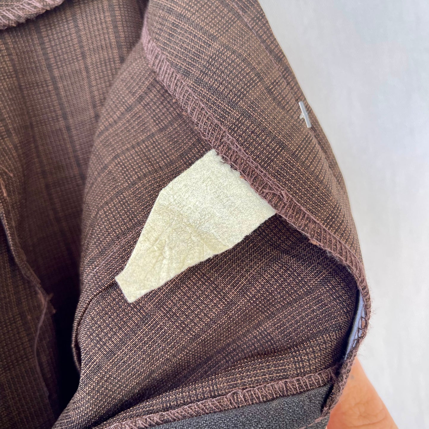 VINTAGE 80S TEXTURED BROWN MINI SKIRT