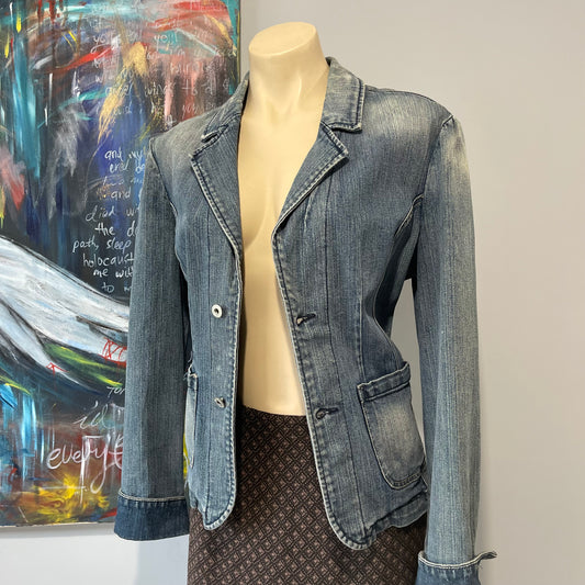 VINTAGE Y2K DENIM BLAZER STYLE JACKET