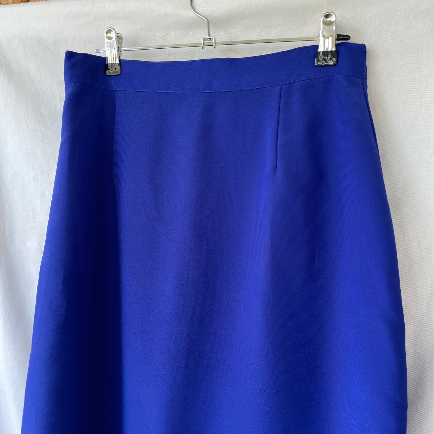 VINTAGE 80S COBALT BLUE STRAIGHT SKIRT LONG MIDI