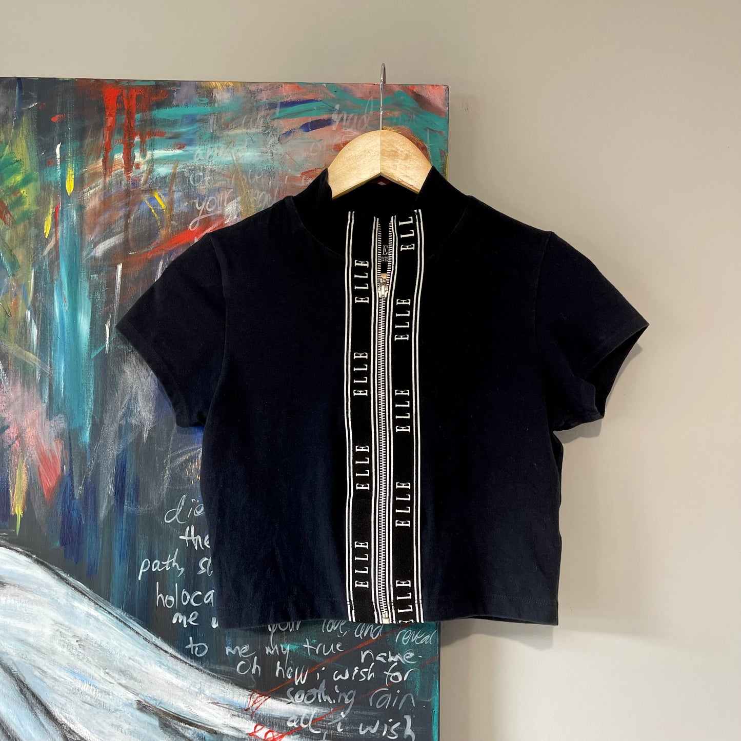 VINTAGE Y2K ELLE ICONIC ZIP FRONT BABY TEE