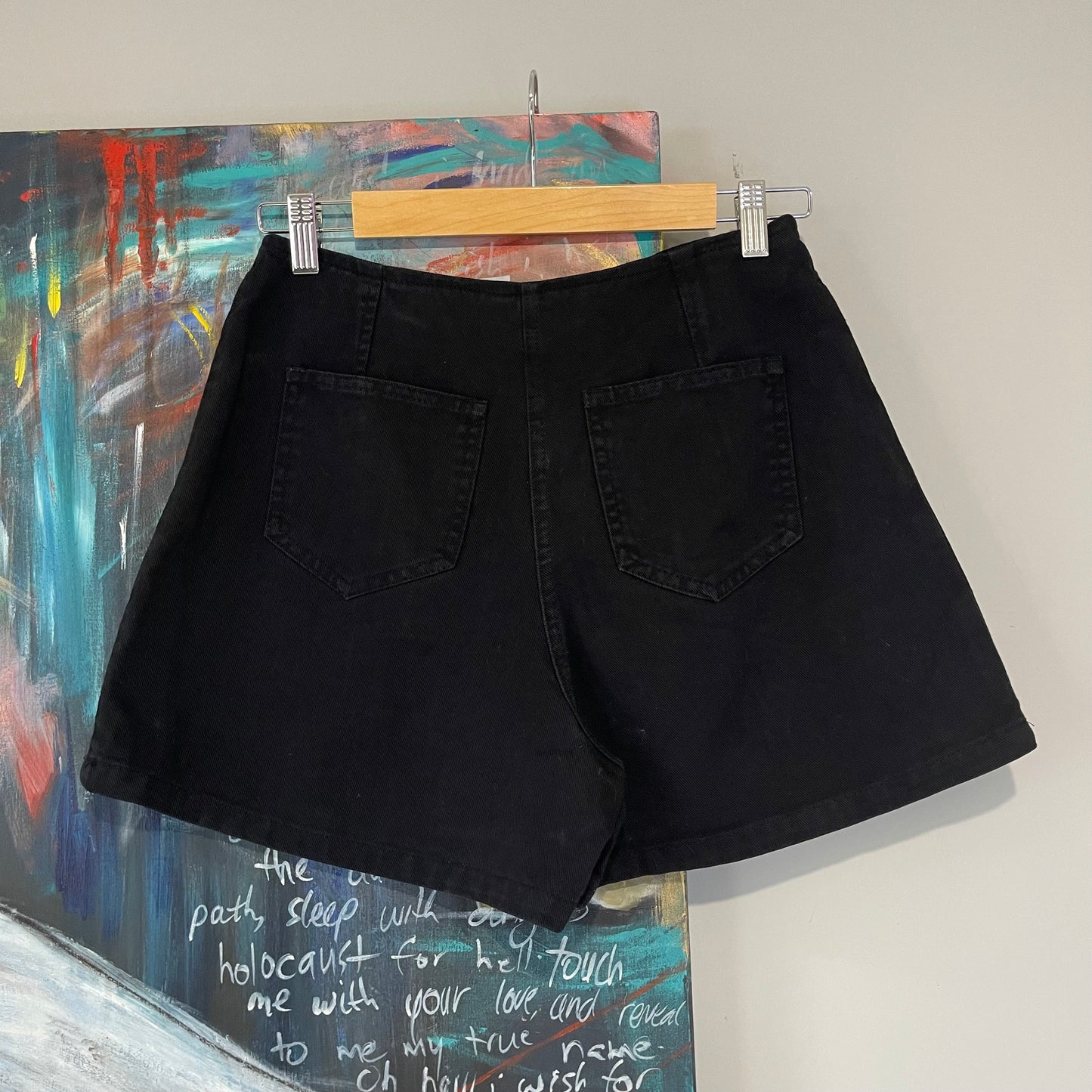 VINTAGE 90s BLACK DENIM SKORT