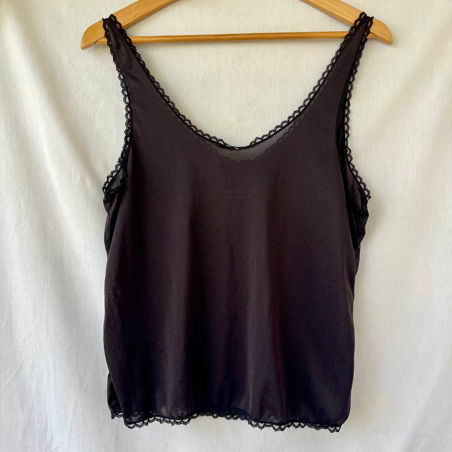 VINTAGE BLACK LACE TRIM CAMI