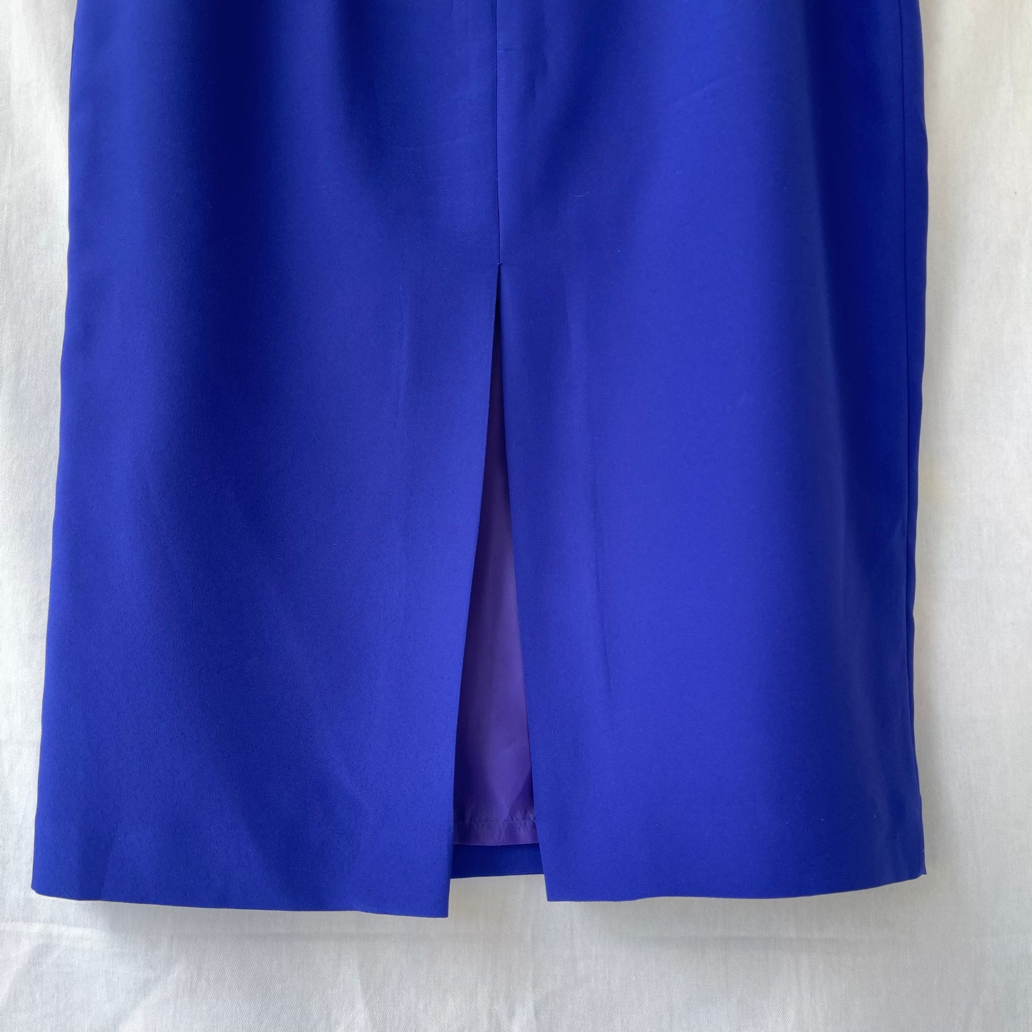 VINTAGE 80S COBALT BLUE STRAIGHT SKIRT LONG MIDI