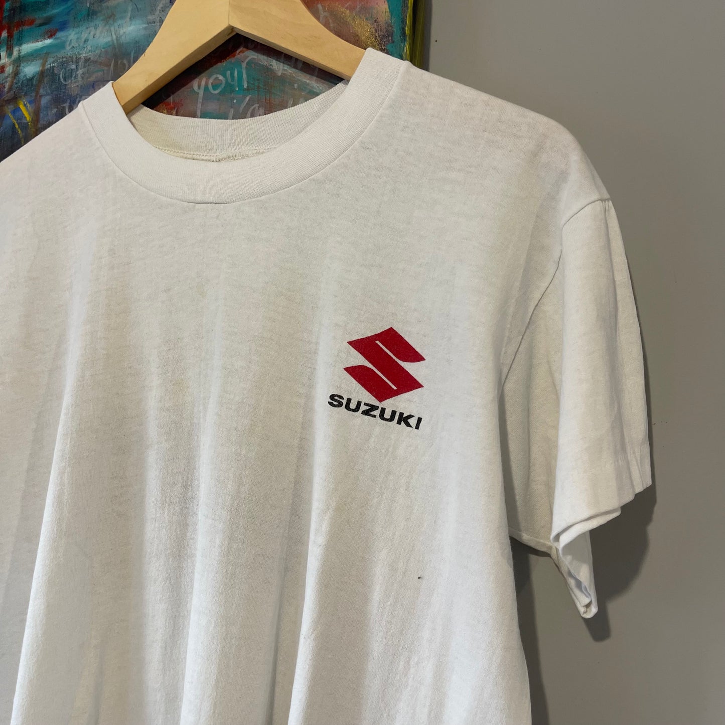 VINTAGE 80s SUZUKI GS WHITE BOXY TSHIRT