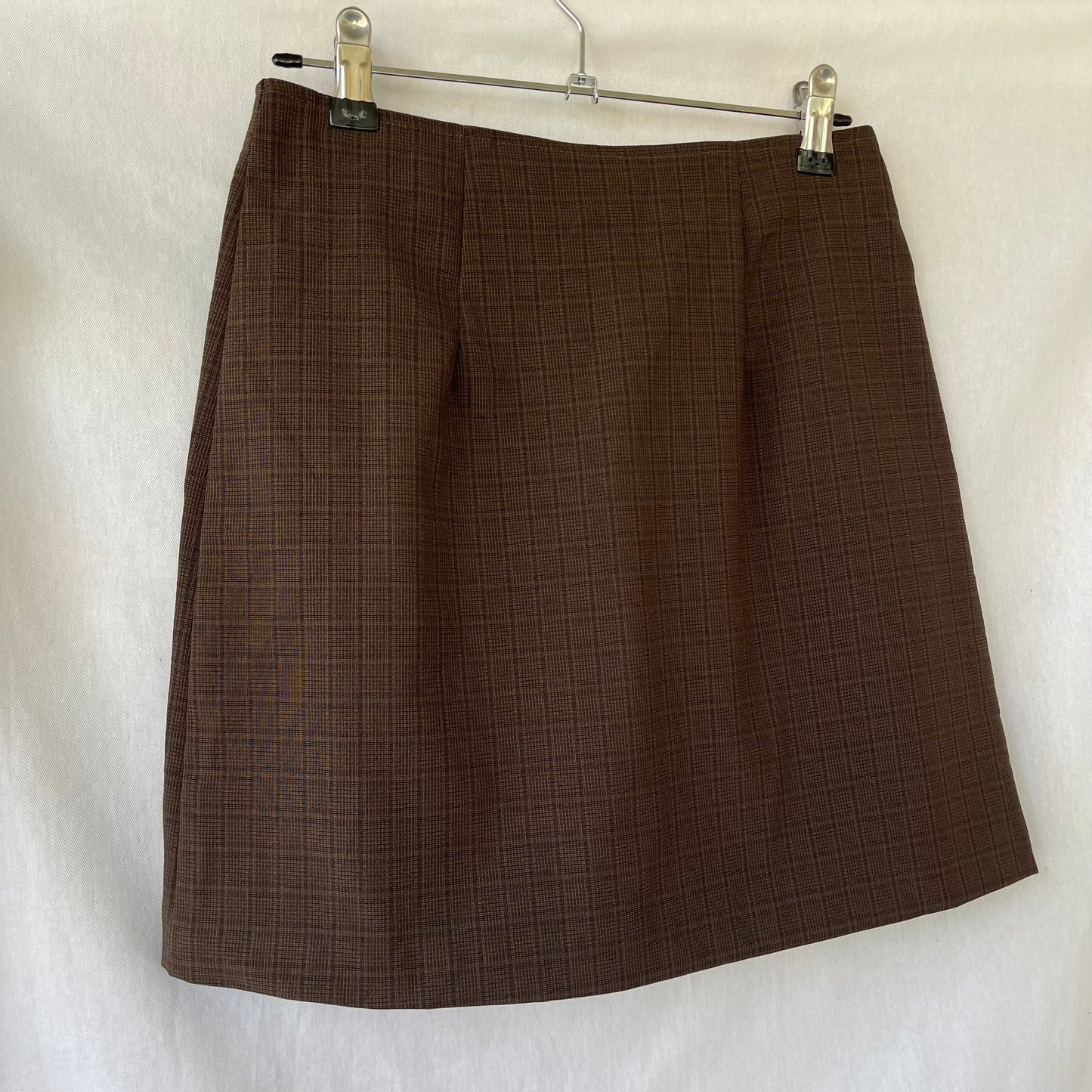 VINTAGE 80S TEXTURED BROWN MINI SKIRT