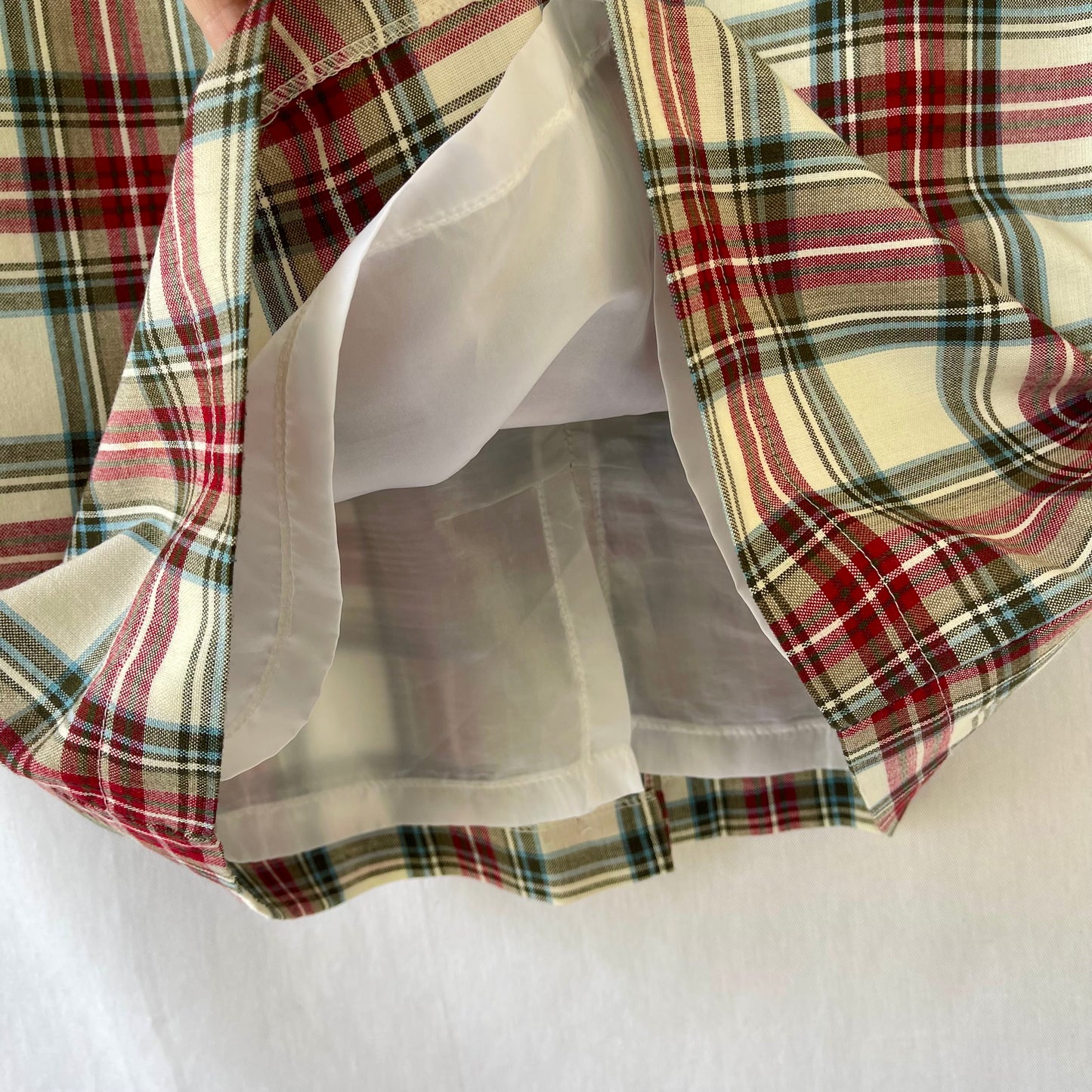 VINTAGE 80S PLAID HIGHWAIST STRAIGHT MINI SKIRT