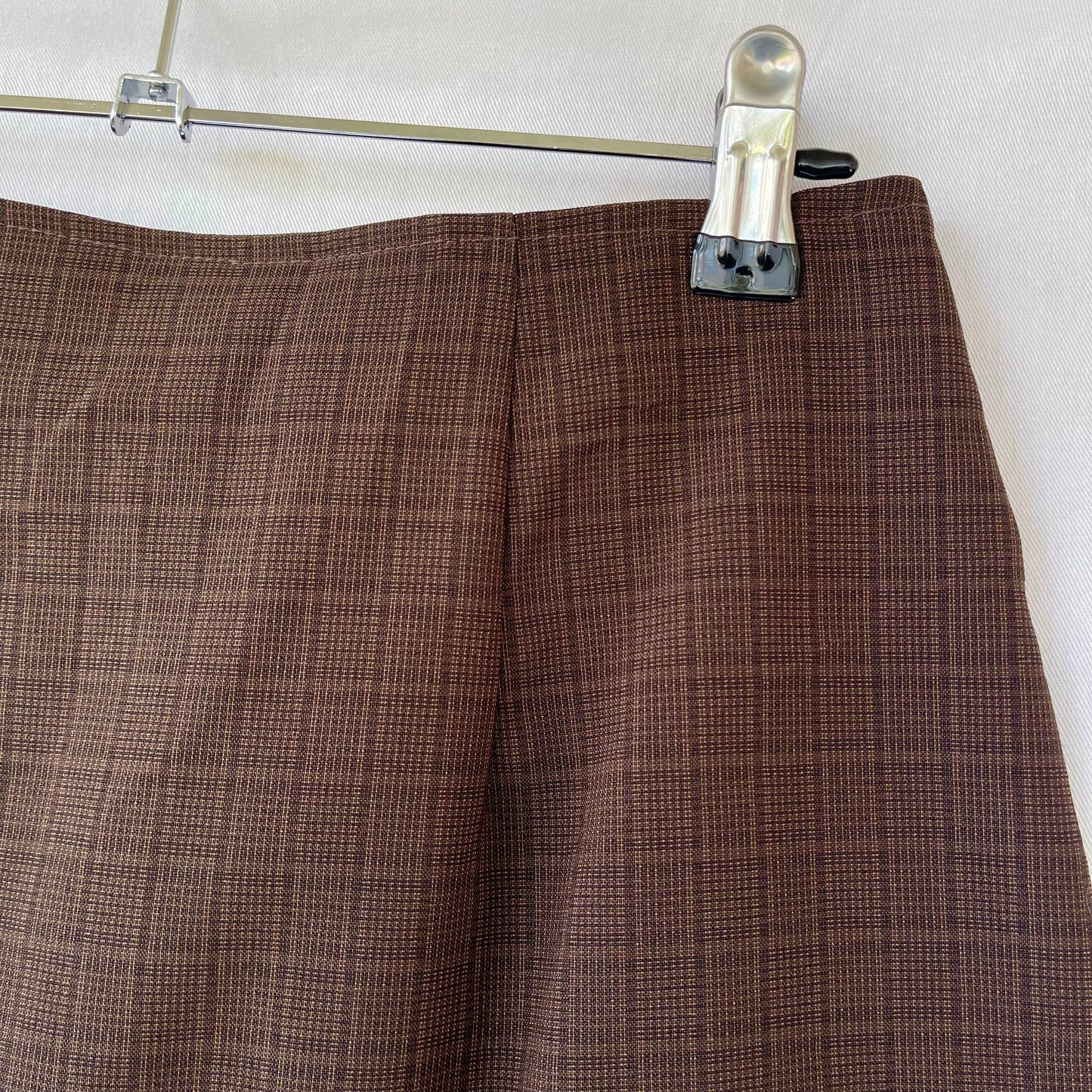 VINTAGE 80S TEXTURED BROWN MINI SKIRT