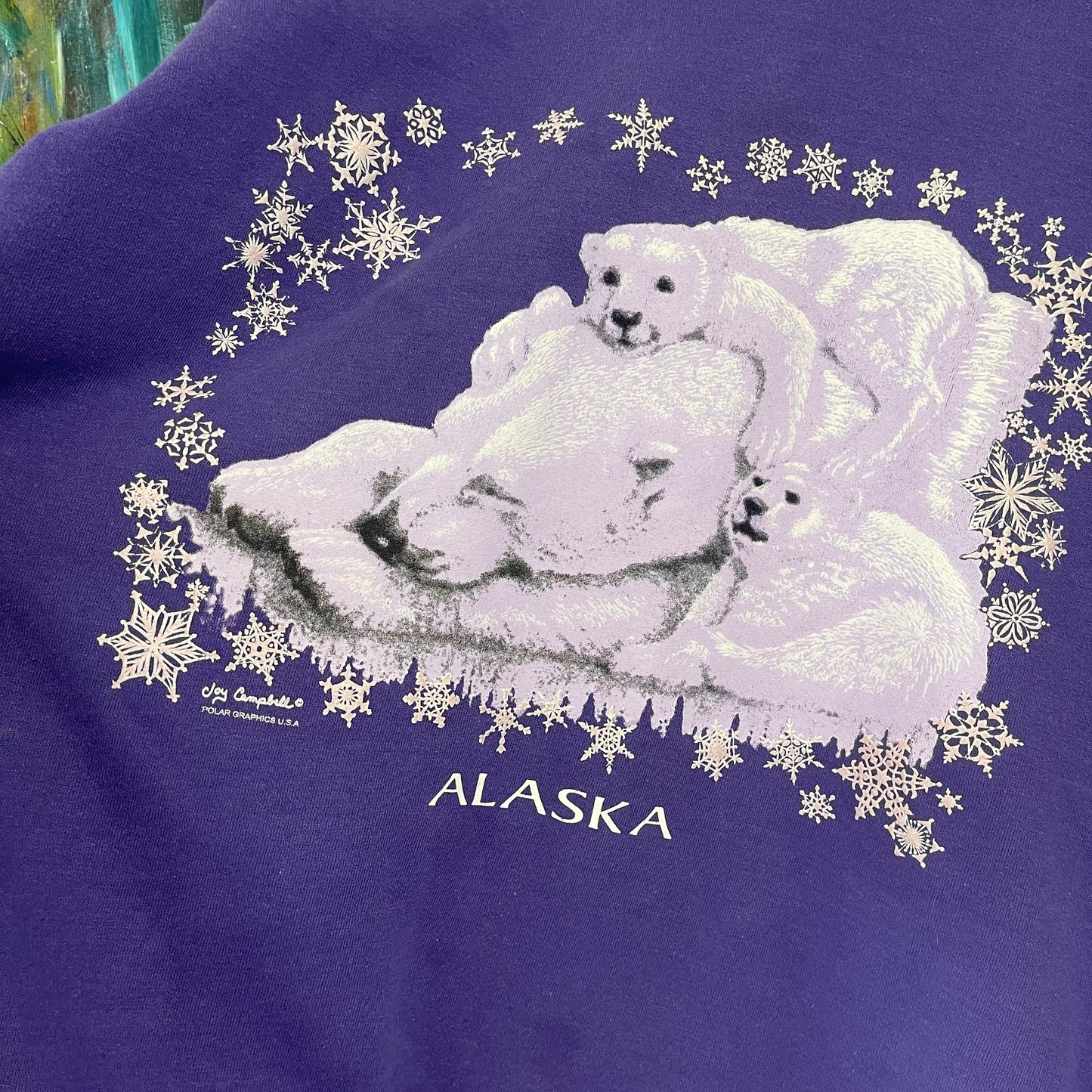 VINTAGE 90s PURPLE POLAR BEAR SWEATER JUMPER