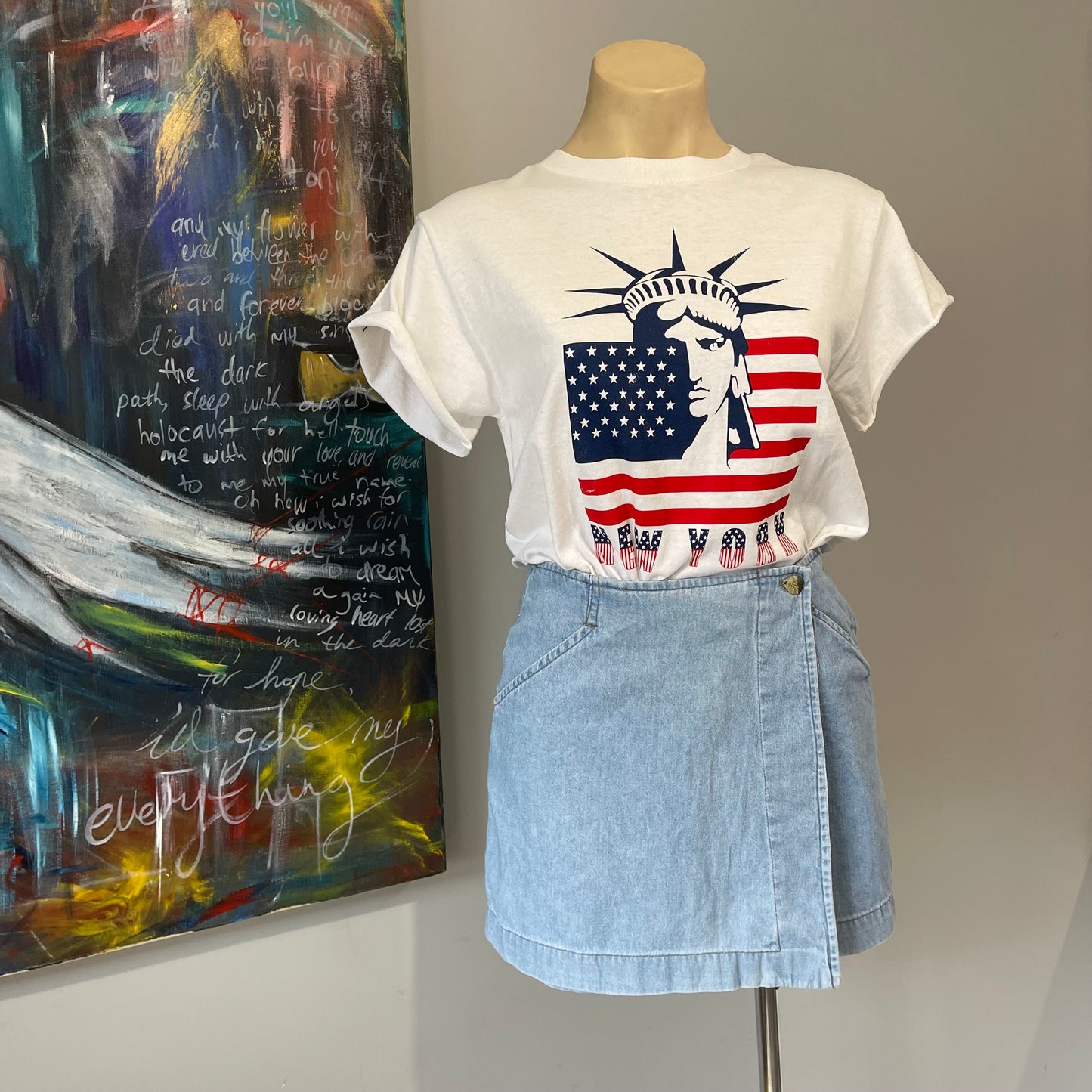VINTAGE 90s DENIM WRAP SKORT