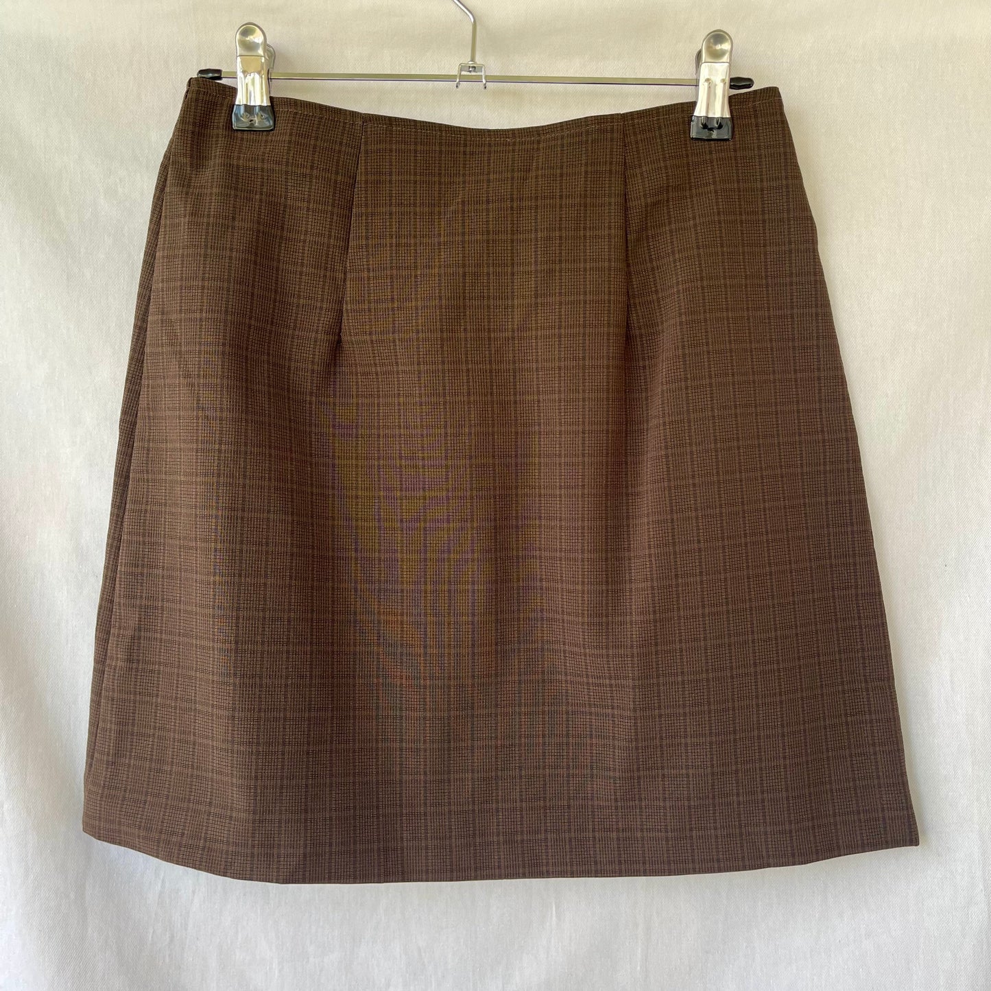 VINTAGE 80S TEXTURED BROWN MINI SKIRT